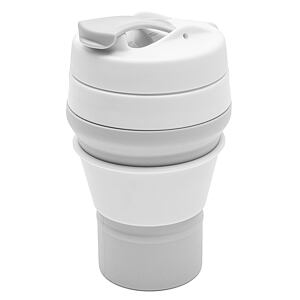 New Baby Silikonový skládací hrnek 350 ml  2v1 šedý