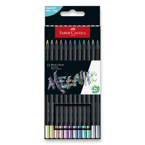 FABER-CASTELL Pastelky Black Edition Metalic 12 barev