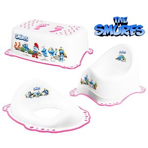Maltex Set The Smurfs Nočník + Sedátko + Stupátko - bílá/růžová