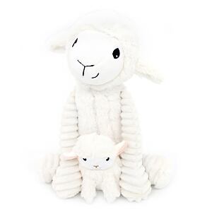 PTIPOTOS Plyšová ovečka Olou bílá - máma s miminkem