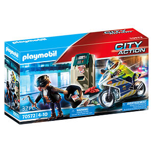 Playmobil Policejní motorka: Pronásledování lupiče
