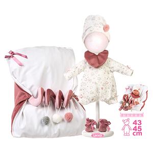 Llorens M740-26 Obleček pro panenku miminko NEW BORN velikosti 40-42 cm a podložka se spirálovou hra