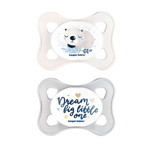 CANPOL BABIES Set symetrických silikónových MINI cumlíkov 0-2m SLEEPY KOALA šedý