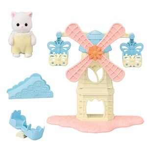 Sylvanian Families Zábavný park s větrným mlýnem a kotětem