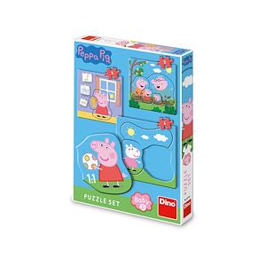 Dino Peppa Pig - Rodina 3-5 dílků baby Puzzle set