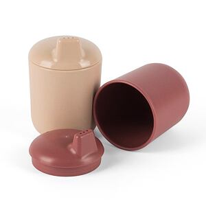 Dantoy Tiny Bio hrníčky s víčkem Nude/Red 2ks 0m+
