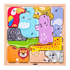 Woody Puzzle na desce - Zvířátka