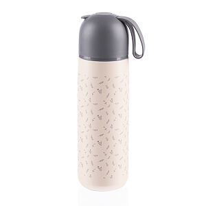 Zopa Termoska na tekutiny se silikonovým držákem 400 ml - růžová