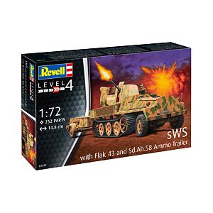 Revell Plastic ModelKit Military 03293 - sWS mit Flak-Aufbau als Sfl. mit 3,7cm Flak 43 (1:72)