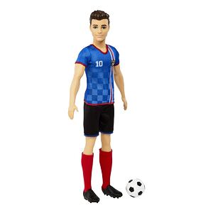 Mattel Barbie Fotbalová panenka Ken v modrém dresu