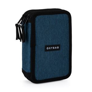 Oxybag Penál 3 patrový prázdný UNICOLOR modrý