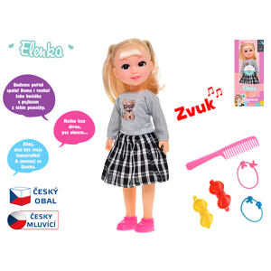 Mikro Bábika Elenka 31,5cm na batérie česky hovoriaca s doplnkami