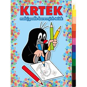 Maľuj podľa farebných bodiek + MAXI voskovka - Krtko 2