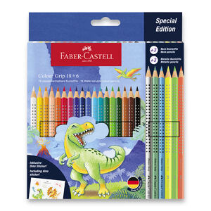 FABER-CASTELL Pastelky Colour Grip Dinosaurus 24 ks