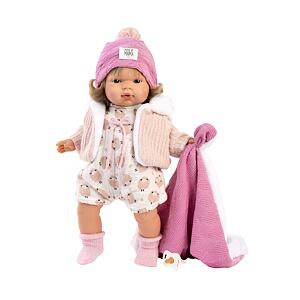 Llorens 38572 LOLA - realistická bábika so zvukmi a mäkkým látkovým telom 38 cm