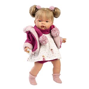 Llorens 38364 JOELLE - realistická bábika so zvukmi a mäkkým látkovým telom 38 cm
