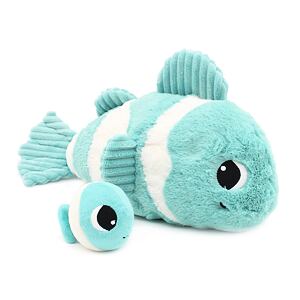 PTIPOTOS Plyšová ryba Bigou modrá - máma s miminkem