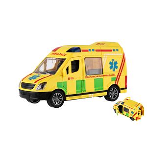 Teddies Auto ambulance plast 12 cm na setrvačník