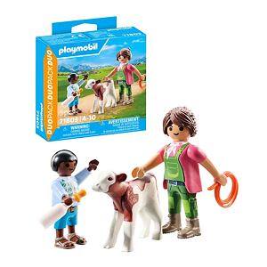 Playmobil DuoPack Farmárka s dieťaťom a teliatkom