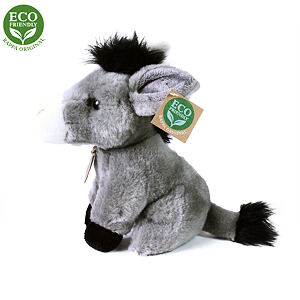 Plyšový osel sedící 18 cm ECO-FRIENDLY