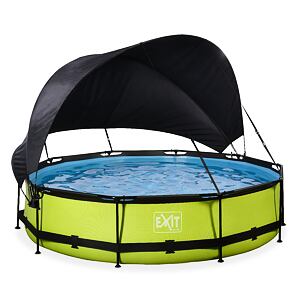EXIT Frame Pool o360x76cm (12v Cartridge filter) – Lime + Canopy