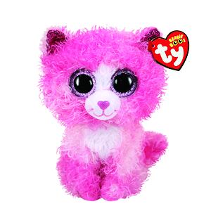 TY Beanie Boos REAGAN, 15 cm - růžová kudrnatá kočka