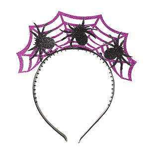 Rappa Čelenka Halloween fialová s pavouky