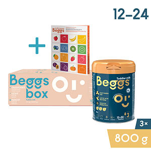 Beggs 3 batoľacie mlieko 2,4 kg (3x800 g), box+ pexeso