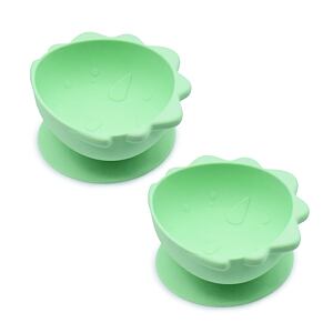 Silikonbecher mit Saugnapf 300 ml, 2 Stück - Dinosaurier