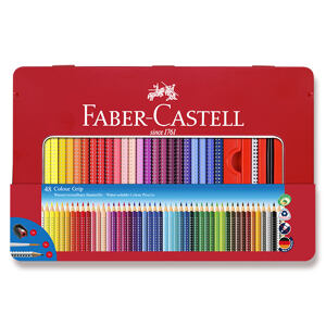 FABER-CASTELL Pastelky Grip 2001, 48 barev, plechová krabička
