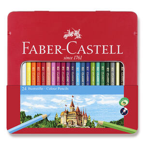 FABER-CASTELL Pastelky 24 barev v plechové krabičce