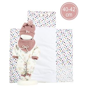 Llorens M738-88 Obleček pre bábiku bábätko NEW BORN veľkosti 40–42 cm s doplnkami