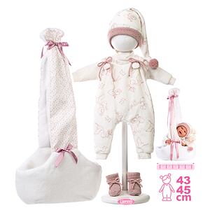Llorens M740-06 Obleček pro panenku miminko NEW BORN velikosti 40-42 cm s nosítkem přes rameno
