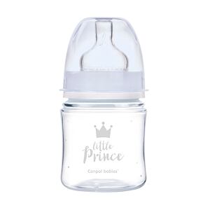Canpol babies Lahev se širokým hrdlem ROYAL BABY 120ml modrá