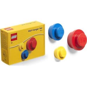 LEGO věšák na zeď, 3 ks - žlutá, modrá, červená