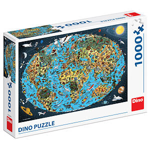 KRESLENÁ MAPA SVETA 1000 Puzzle NOVÉ