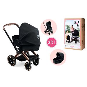 Corolle Kočárek Cybex Black 3 v 1 pro panenky 36-42 cm