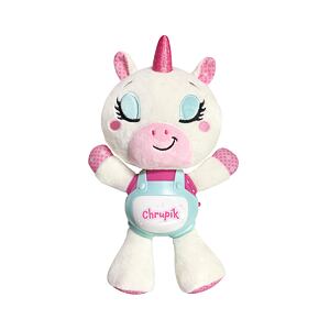 Teddies Jednorožec Chrupík zaspávač plyš/plast na batérie zvuk/svetlo v krabici 22x30x10,5cm 6m+
