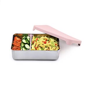 Nerezový Bento box 740 ml se silikonovým víkem - růžový
