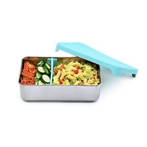 Nerezový Bento box 740 ml se silikonovým víkem - modrý