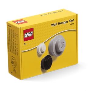LEGO Věšák na zeď, 3 ks - bílá, černá, šedá