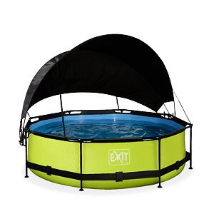 EXIT Frame Pool o300x76cm (12v Cartridge filter) – Lime + Canopy