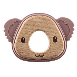 Zopa Silikonové dřevěné kousátko Koala, růžové
