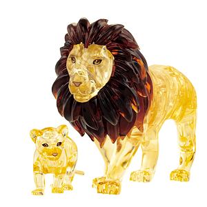 3D Krystal puzzle Lev s mládětem