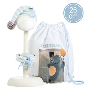Llorens M26-313 Obleček pre bábiku bábätko NEW BORN veľkosti 26 cm s doplnkami