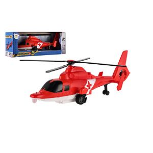 Teddies Vrtulník/Helikoptéra záchranné služby plast 22 cm na zpětné natažení