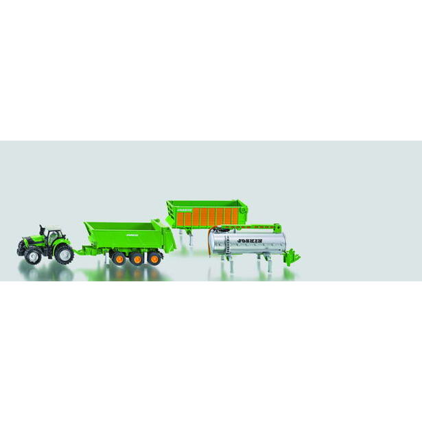 Siku Traktor Deutz so sadou prívesov, 1:87