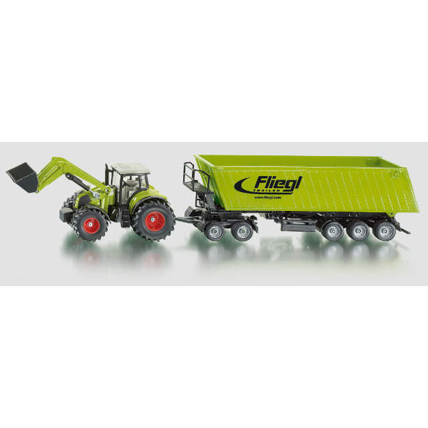 SIKU Farmer - Traktor s predným nakladačom a prívesom 1:50