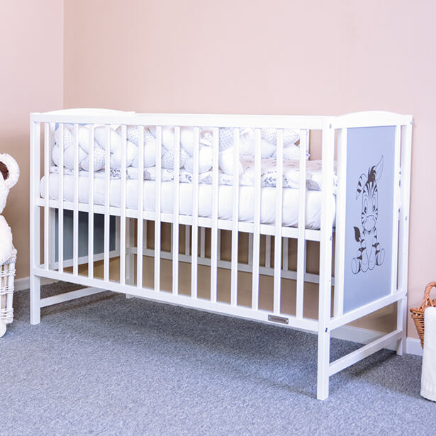 Detská postieľka New Baby BEA Zebra bielo-šedá