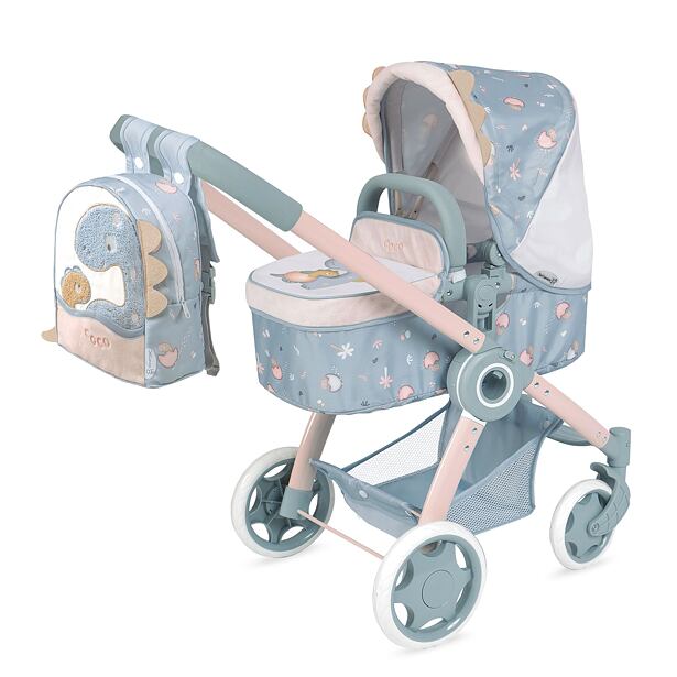 DeCuevas 80580 Skladací kočík pre bábiky 3 v 1 s batôžkom COCO 2024 - 70 cm